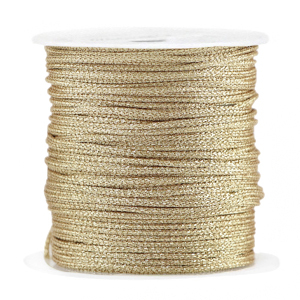 Makramee Band geflochten 1mm Champagne metallic