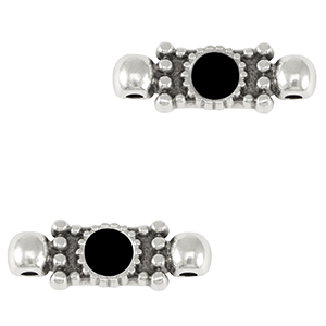 Metall Anh&auml;nger DQ Zwischenst&uuml;ck Antik silber-black (nikkelvrij)