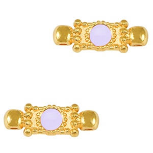 Metall Anh&auml;nger DQ Zwischenst&uuml;ck Gold-lavender purple (nikkelvrij)