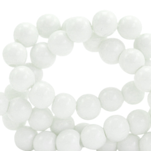 6 mm Glasperlen opaque Off white