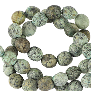 Naturstein Perlen Dalmatiner Jaspis 6mm Facett geschliffen Multicolour mayan green