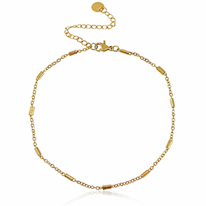 Fusskettchen aus Stainless Steel - Rostfreiem Stahl Kettenglieder Gold