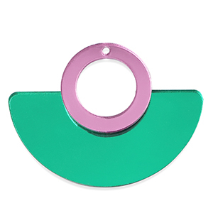 Statement-Anh&auml;nger Metallic green-pink
