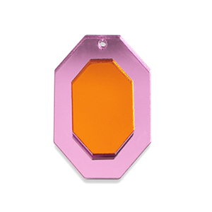 Statement-Anh&auml;nger Achteck Metallic pink-orange