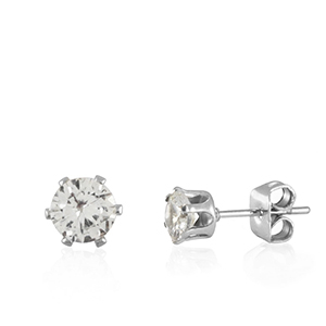 Ohrringe aus Stainless Steel - Rostfreiem Stahl Zirconia Silver