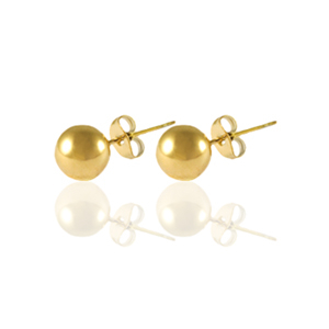 Ohrringe / Ohrstecker aus Stainless Steel - Rostfreiem Stahl 4mm Gold