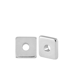 Metall Perlen DQ Disc Viereck 5mm Antik Silber (Nickelfrei)