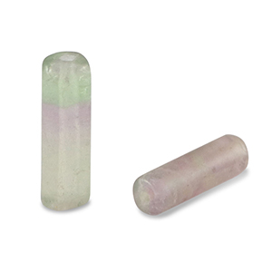 Naturstein Perlen Fluorit Tubes Green-purple