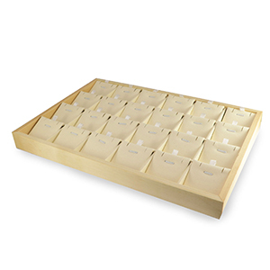 Schmuckdisplay 24 F&auml;cher f&uuml;r verschiedener Schmuck Natural-beige