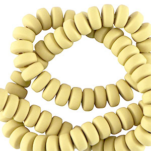 Polymer Perlen Rondell 7mm Suntan yellow