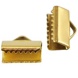 Stainless Steel - Rostfrei Stahl Schmuckzubeh&ouml;r Lintklemme 10mm Gold