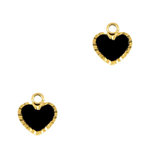 Stainless Steel - Rostfrei Stahl Anh&auml;nger Herz Gold-black