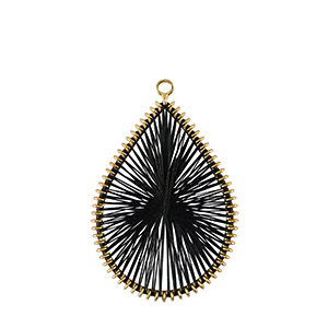 Geh&auml;kelte Anh&auml;nger mit Makramee Band Tropfen Gold-black