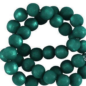 Super Polaris Apaco Perlen 6 mm rund matt Petrol green