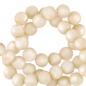 Super Polaris Apaco Perlen 6 mm rund matt Prosecco white
