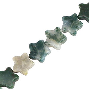Naturstein Perlen Stern Clover green