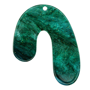 Resin Anh&auml;nger im Organicdesign Glitzer Multicolor green