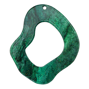 Resin Anh&auml;nger im Organicdesign Glitzer Multicolor green