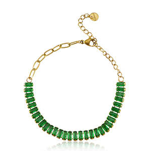 Armb&auml;nder aus Stainless Steel - Rostfreiem Stahl Gold-green