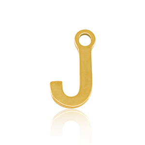 Stainless Steel - Rostfrei Stahl Anh&auml;nger Initial J Gold