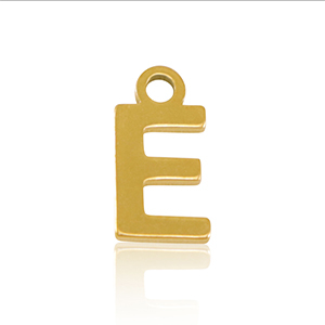 Stainless Steel - Rostfrei Stahl Anh&auml;nger Initial E Gold