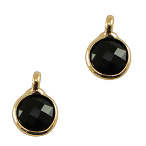 Anh&auml;nger Kristallglas 7mm Black-gold