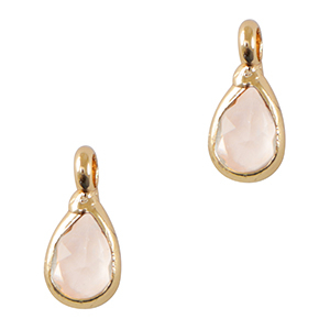 Anh&auml;nger Kristallglas Tropfen Light pink-gold