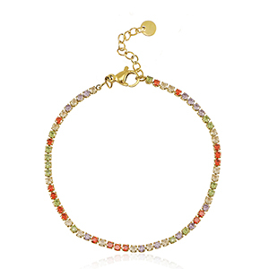 Armb&auml;nder aus Stainless Steel - Rostfreiem Stahl Gold-multicolour