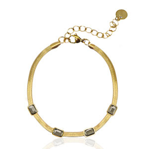 Snake Armb&auml;nder aus Stainless Steel - Rostfreiem Stahl Crystal Gold-black