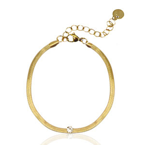 Snake Armb&auml;nder aus Stainless Steel - Rostfreiem Stahl Crystal Gold-crystal
