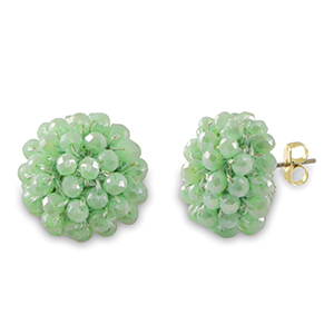 Top Facett Perlen Ohrringe mit &Ouml;se Light green