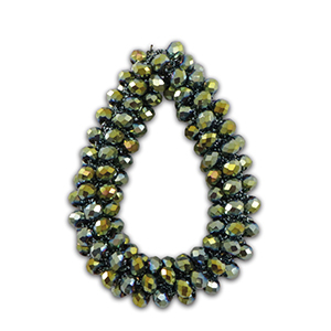 Top Facett Anh&auml;nger Tropfen Olive green