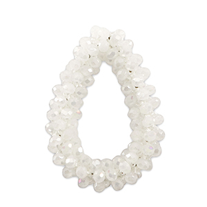 Top Facett Anh&auml;nger Tropfen White