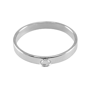 Stainless Steel - Rostfrei Stahl Schmuckzubeh&ouml;r Ringe mit &Ouml;se Silver