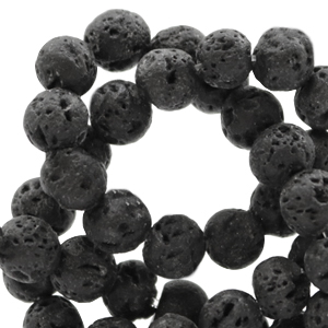 Naturstein Perlen 6mm matt Lava Dark anthracite