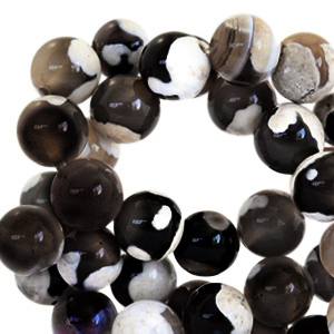 Naturstein Perlen Chalcedon (Achat, Quarz) 8mm Nature colours beige brown