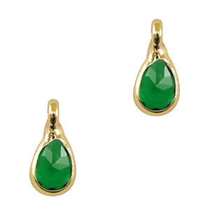 Anh&auml;nger Kristallglas Tropfen Green-gold