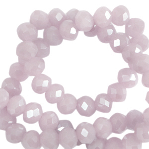 Top Glas Facett Perlen 4x3mm rondellen Lavender fog-pearl shine coating