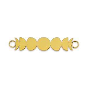 Stainless Steel - Rostfrei Stahl Anh&auml;nger / Zwischenst&uuml;ck La Luna Mondphase Gold