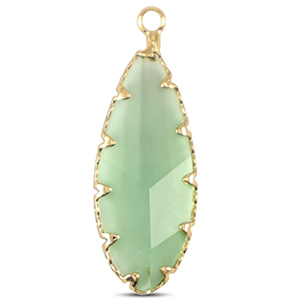 Anh&auml;nger Kristallglas Oval Apple green-gold
