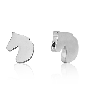 Stainless Steel - Rostfrei Stahl Perlen Horse Silver