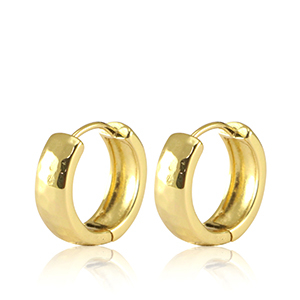 Brass TQ Metall Ohrringe Creolen Gold