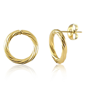 Ohrringe aus Stainless Steel - Rostfreiem Stahl 14mm Gold