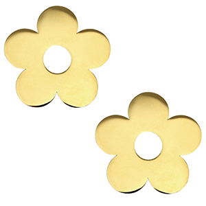 Stainless Steel - Rostfrei Stahl Anh&auml;nger Blume Gold