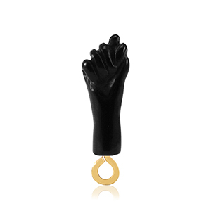 Resin Anh&auml;nger "Mano Fico" Black-gold