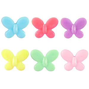 Acryl-Look-Perlen Schmetterling Multicolour pastel