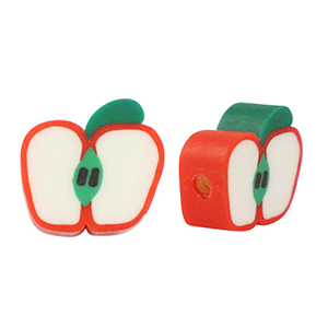 Polymer Perlen Apfel Red-white