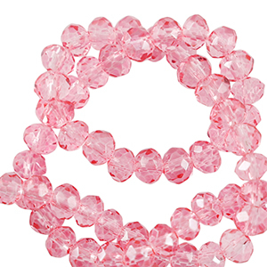 Top Glas Facett Perlen 6x4mm rondellen Peonia pink