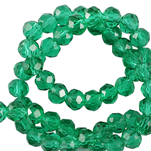 Top Glas Facett Perlen 4x3mm rondellen Eden green