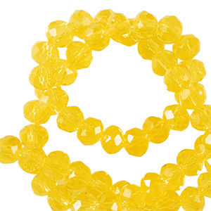 Top Glas Facett Perlen 4x3mm rondellen Freesia yellow